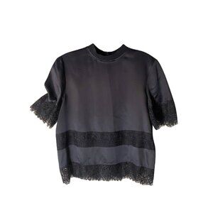 Givenchy Silk & Lace Top | Black Satin Blouse | Riccardo Tisci Era